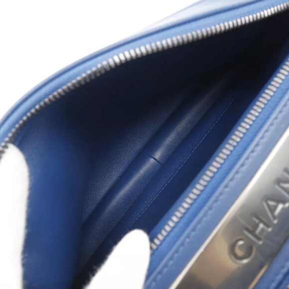 CHANEL Trendy Bowling Bag Handbag 2WAYShoulder Blue Calfskin Women - Picture 6 of 12